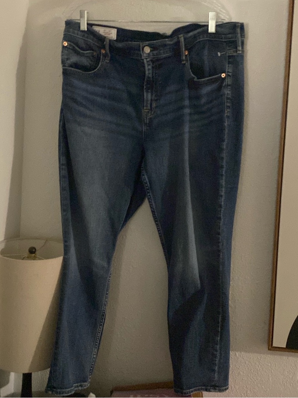 GAP Vintage Slim Mid Rise Women's Jeans Size 18 / 34 Dark Blue Denim NWOT! - Picture 2 of 9
